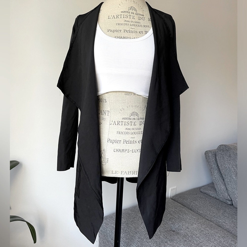 Black long sleeve drape cover top